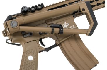 Image of EMG Knights Armament Airsoft PDW M2 Gas Blowback Airsoft Rifle Model, Green Gas Magazine, Tan, Large, WE-R-P003M2-TAN-L-PDW-L