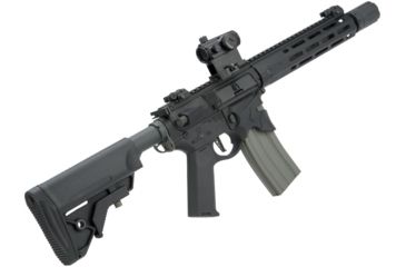 Image of EMG Sharps Bros Overthrow Licensed Full Metal Advanced M4 Airsoft AEG Training Rifle w/Slim Motor Grip, 12in SBR, Black, Large, M4-SB-OT-M-BK