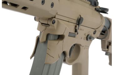 Image of EMG Sharps Bros Overthrow Licensed Full Metal Advanced M4 Airsoft AEG Training Rifle w/Slim Motor Grip, 12in SBR, Dark Earth, Large, M4-SB-OT-M-DE