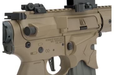 Image of EMG Sharps Bros Overthrow Licensed Full Metal Advanced M4 Airsoft AEG Training Rifle w/Slim Motor Grip, 12in SBR, Dark Earth, Large, M4-SB-OT-M-DE