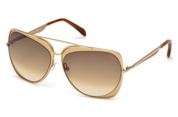 Image of Emilio Pucci EP0004 Sunglasses - Shiny Endura Gold Frame Color, Gradient Brown Lens Color