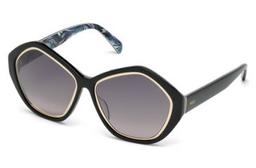 Image of Emilio Pucci EP0019 Sunglasses - Black Frame Color, Gradient Smoke Lens Color