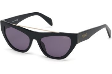 Image of Emilio Pucci EP0111 Sunglasses - Shiny Black Frame Color, Smoke Lens Color