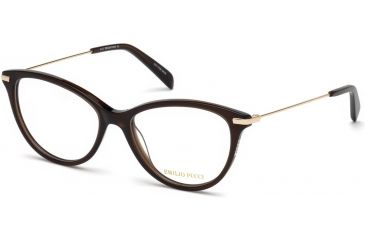 Image of Emilio Pucci EP5082 Eyeglass Frames - Shiny Dark Brown Frame Color