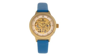 Image of Empress Alice Automatic MOP Skeleton Dial Leather-Band Watch, Blue, One Size, EMPEM3204