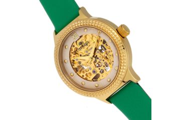 Image of Empress Alice Automatic MOP Skeleton Dial Leather-Band Watch, Green, One Size, EMPEM3203