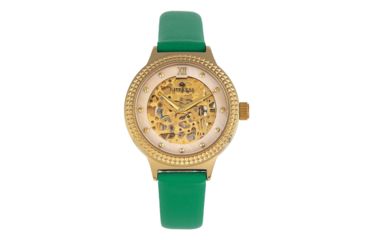 Image of Empress Alice Automatic MOP Skeleton Dial Leather-Band Watch, Green, One Size, EMPEM3203
