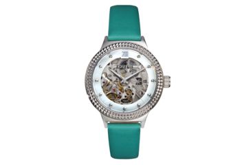 Image of Empress Alice Automatic MOP Skeleton Dial Leather-Band Watch, Mint, One Size, EMPEM3202