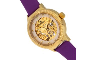 Image of Empress Alice Automatic MOP Skeleton Dial Leather-Band Watch, Purple, One Size, EMPEM3205