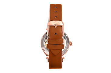 Image of Empress Alouette Automatic Semi-Skeleton Leather-Band Watch, Light Brown - Womens, EMPEM3405
