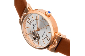 Image of Empress Alouette Automatic Semi-Skeleton Leather-Band Watch, Light Brown - Womens, EMPEM3405