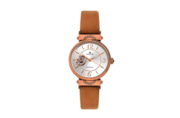 Image of Empress Alouette Automatic Semi-Skeleton Leather-Band Watch, Light Brown - Womens, EMPEM3405