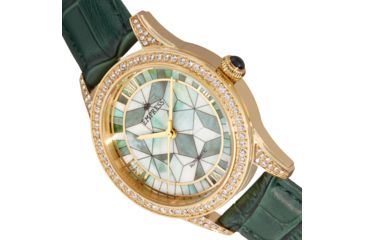 Image of Empress Augusta Automatic Mosaic Mother-of-Pearl Leather-Band Watch, Gold/Green, One Size, EMPEM3503