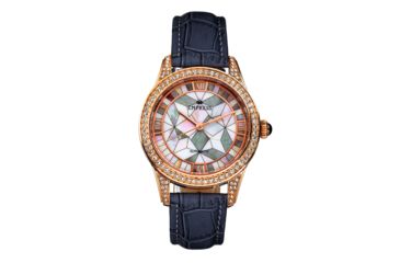 Image of Empress Augusta Automatic Mosaic Mother-of-Pearl Leather-Band Watch, Rose Gold/Grey, One Size, EMPEM3504