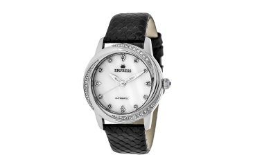 Image of Empress Ayala Automatic Mother-Of-Pearl Leather-Band Watch, Silver/White, Standard EMPEM1001