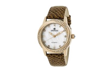 Image of Empress Ayala Automatic Mother-Of-Pearl Leather-Band Watch, Rose Gold/White, Standard EMPEM1004