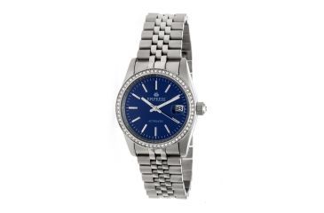 Image of Empress Constance Crystal Surround Bracelet Watch w/Date, Silver/Silver/Blue, Standard EMPEM1504
