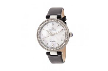 Image of Empress Louise Mother-Of-Pearl Leather-Band Watch, Silver, EMPEM2301