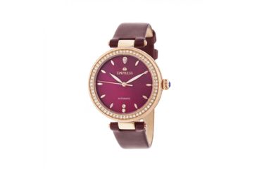Image of Empress Louise Mother-Of-Pearl Leather-Band Watch, Rose Gold/Burgandy, EMPEM2304