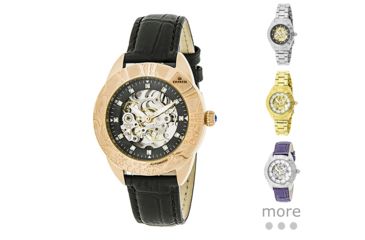 Image of Empress Godiva Automatic Mother-Of-Pearl Skeleton Dial Bracelet Watch