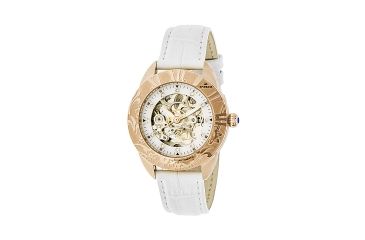 Image of Empress Godiva Automatic Mother-Of-Pearl Skeleton Dial Leather-Band Watch, Rose Gold/White, Standard EMPEM1106