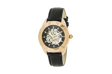 Image of Empress Godiva Automatic Mother-Of-Pearl Skeleton Dial Leather-Band Watch, Rose Gold/Black, Standard EMPEM1107