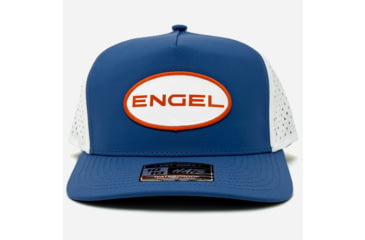 Image of Engel Coolers Engel 1010 Performance Trucker Cap, Blue with Red Patch, CAP-1010-BW-P