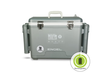 Image of Engel Coolers Engel 30Qt Live bait Pro Cooler with AP4 XL Rechargeable Aerator, Rod Holders &amp; Stainless Hardware, LBC30T-RH-PRO