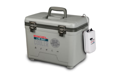 Image of Engel Live Bait Cooler - 2X2 Aerator Pump, Air Tube Air Stone, Dc Cord, Shoulder Strap &amp; Net, Gray, 19 Qt, ENGLBC19-N-G