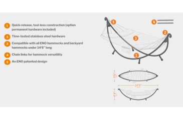 Image of Eno SoloPod XL Hammock Stand, Charcoal, ENO-SOLOXL