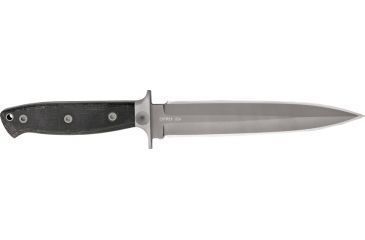 Image of Entrek Close Combat Fixed Blade Knife, 7in, Double Edge Dagger Blade, Black Micarta Handle EN27