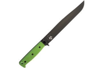 Image of Entrek Headhunter Fixed Blade Knife, 9.75in, 440C Steel, Standard Edge, Black, Green, G10 Handle EN42