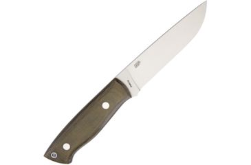 Image of Enzo Trapper 115 Fixed Blade Elmax Fixed Blade Knife, 4.5in, Standard Edge, Satin, Green, Canvas Micarta Handle BRI2066