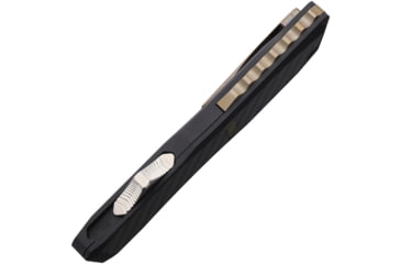 Image of EOS Harpoon OTF Automatic Folding Knives, 5.38in Closed, 3.75in Two-Tone Double Edge MagnaCut Steel Dagger Blade, Black Aluminum Handle w/ Carbon Fiber Onlay, EOS122