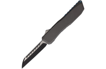 Image of EOS Auto Harpoon OTF Automatic Folding Knife, 3.75in, CPM-20CV Stainless, Tanto Blade, Gray/Blue Aluminum Handle, EOS123