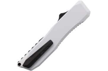 Image of EOS Harpoon OTF Automatic Folding Knife, 3.75in, CPM 20CV, Sheepsfoot, Aluminum Handle, White, AUTO STORMTROPPER BLACK RAZOR