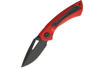 Image of EOS Dorado S Framelock Red Folding Knife, 3 black oxide coated CPM S90V stainless blade, Red titanium handle with carbon fiber inlay, DORADO S 815 BLACK RED