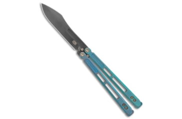 Image of Eos EOS Trident Balisong Butterfly Knife Antique Green Ti 4.5" Black DLC, Green, CPM S30V, adult, BHQ-120716