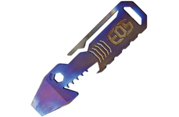 Image of EOS Shark Multi Tool Flame, 4in Overall, Titanium Construction, Bottle Opener L Pocket Clip L Pry Bar L Hex/Bit Driver L Lanyard Loop, Flame Anodized Finish, SHK-F