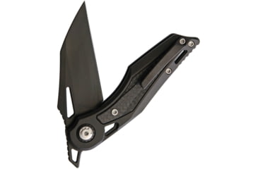 Image of EOS Urchin Friction Folder Folding Knife, 3in Black Dlc Coated Nitro V Steel Blade, Black Titanium Handle With Carbon Fiber Inlay, Pocket Clip, Slip Joint, Satin Hardware, EOS040