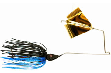 Image of Epic Baits Buzz Bait Slow Rollr, Gold Blade, Midnight Blue, 3/8 oz, BBSR38BLKBLFGB025
