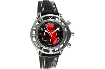 Image of Equipe Eqb101 Mustang Boss 302 Mens Watch - Silver Case, Black Dial w/ Red Stripe