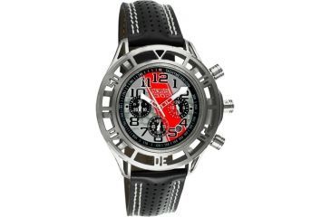 Image of Equipe Eqb105 Mustang Boss 302 Mens Watch - Silver Case, Silver Dial w/ Red Stripe