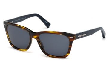 Image of Ermenegildo Zegna EZ0002 Sunglasses - Dark Brown Frame Color, Blue Lens Color