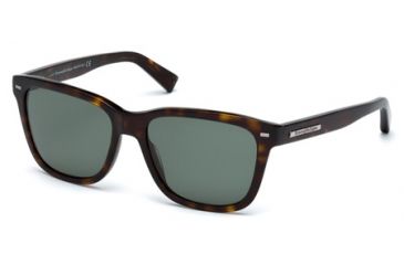 Image of Ermenegildo Zegna EZ0002 Sunglasses - Dark Havana Frame Color, Green Polarized Lens Color