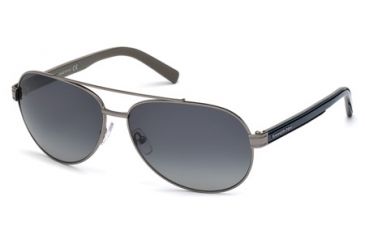 Image of Ermenegildo Zegna EZ0004 Sunglasses - Shiny Gunmetal Frame Color, Smoke Lens Color