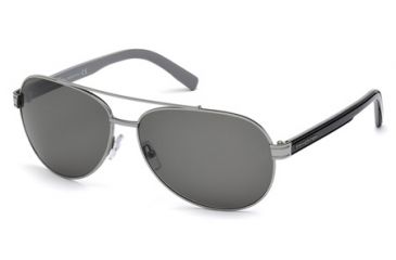 Image of Ermenegildo Zegna EZ0004 Sunglasses - Shiny Light Ruthenium Frame Color, Smoke Lens Color