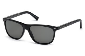Image of Ermenegildo Zegna EZ0009 Sunglasses - Shiny Black Frame Color, Smoke Lens Color