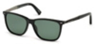 Image of Ermenegildo Zegna EZ0023 Sunglasses - Shiny Black Frame Color, Green Lens Color