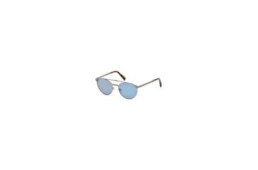 Image of Ermenegildo Zegna EZ0026 Sunglasses - Matte Light Ruthenium Frame Color, Blue Lens Color